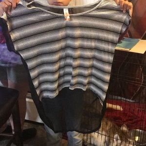 white and black shirt